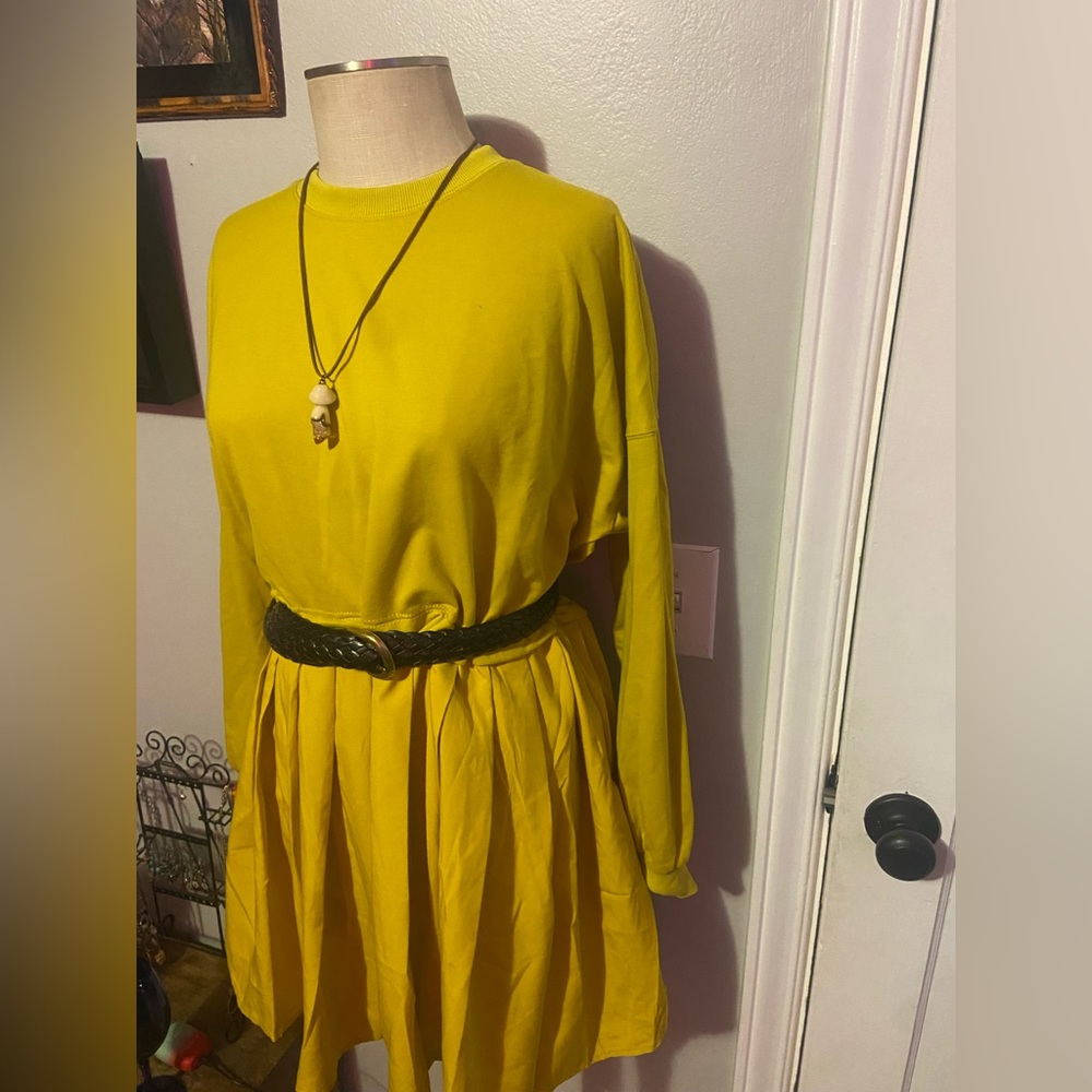 Dandelion sweater pleated dress
